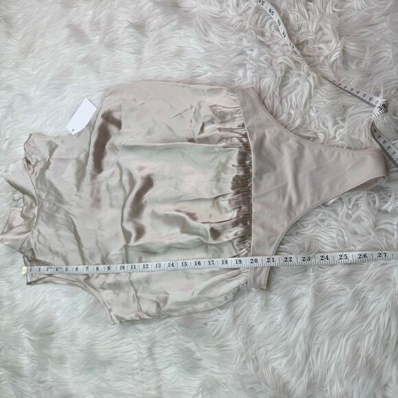 Cami NYC Delancey Silk Bodysuit Size S Oat NWT Classic Old Money European Summer - Picture 8 of 16